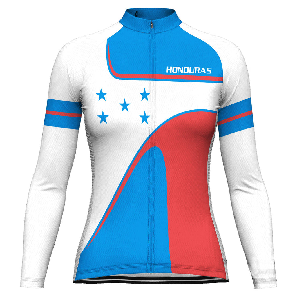 Customized Honduras Winter Thermal Fleece Long Sleeve Cycling Jersey for Women