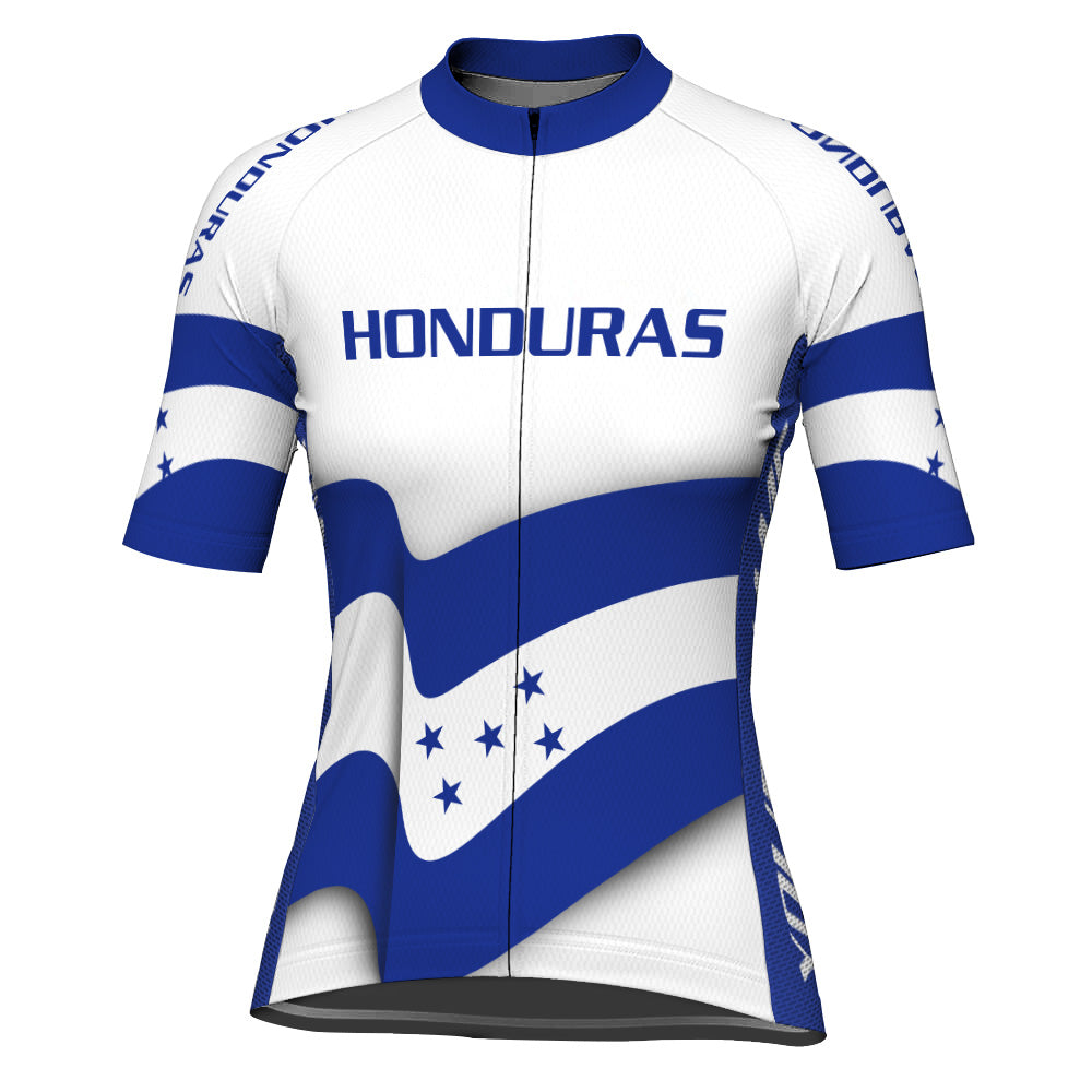 Customized Honduras Winter Thermal Fleece Short Sleeve Cycling Jersey for Women