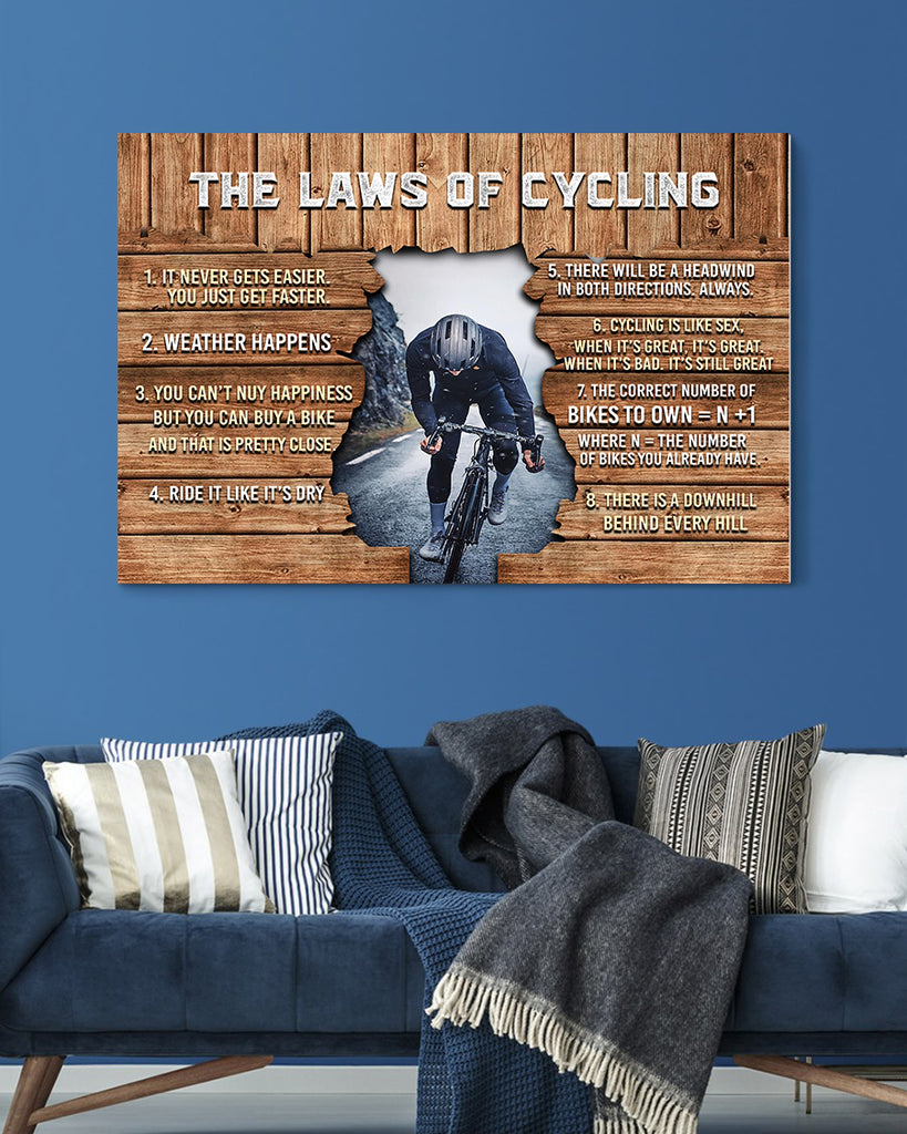 Customized Image Canvas- The Laws Of Cycling