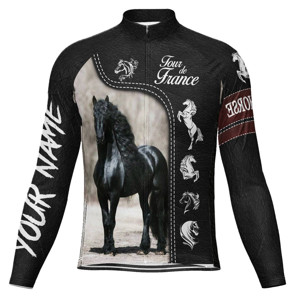Customized Horse Long Sleeve Cycling Jersey for Men