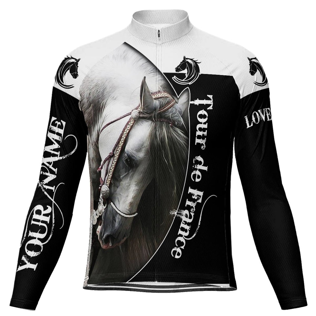 Customized Horse Long Sleeve Cycling Jersey for Men