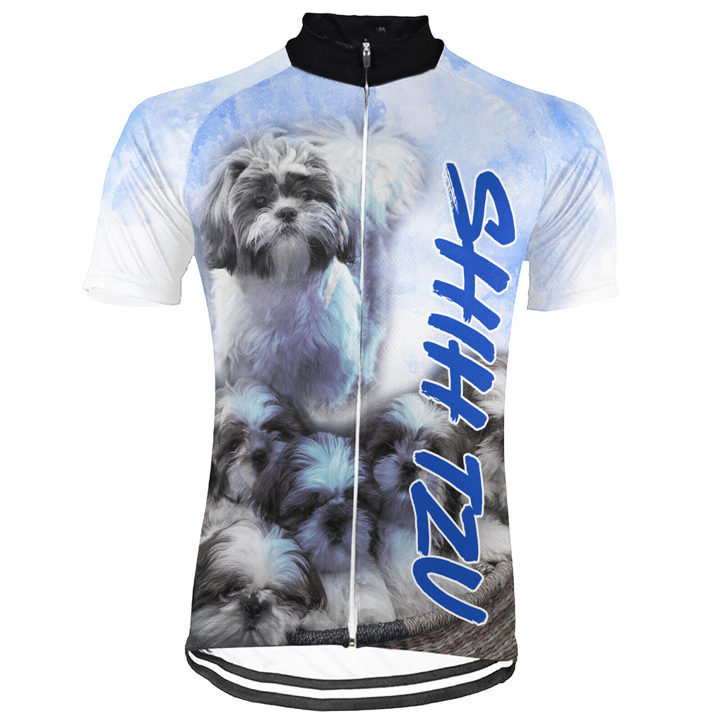Customized Shih Tzu Dog Short Sleeve Cycling Jersey For Men