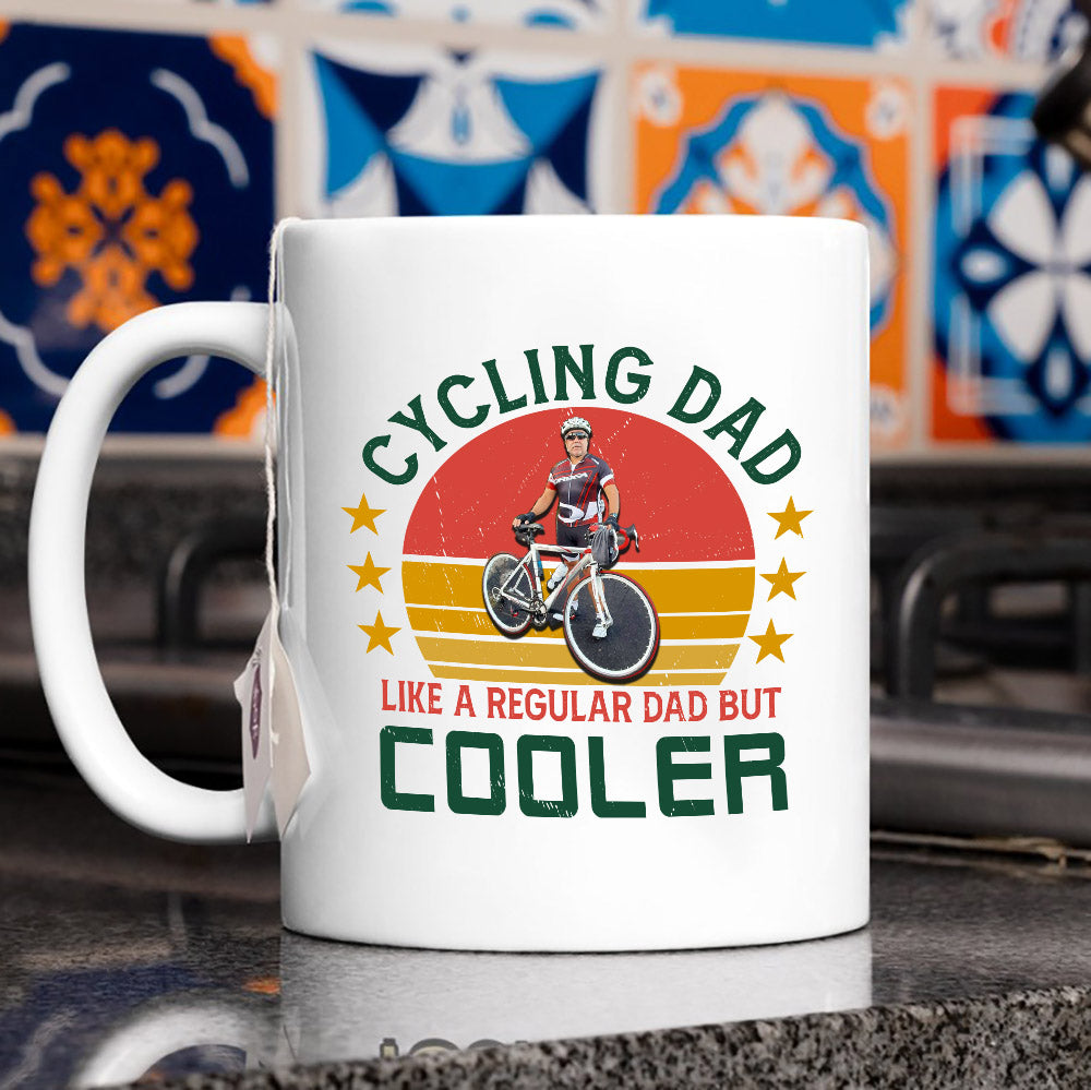 Personalized Image Cycling Mug-Cycling Dad Cooler