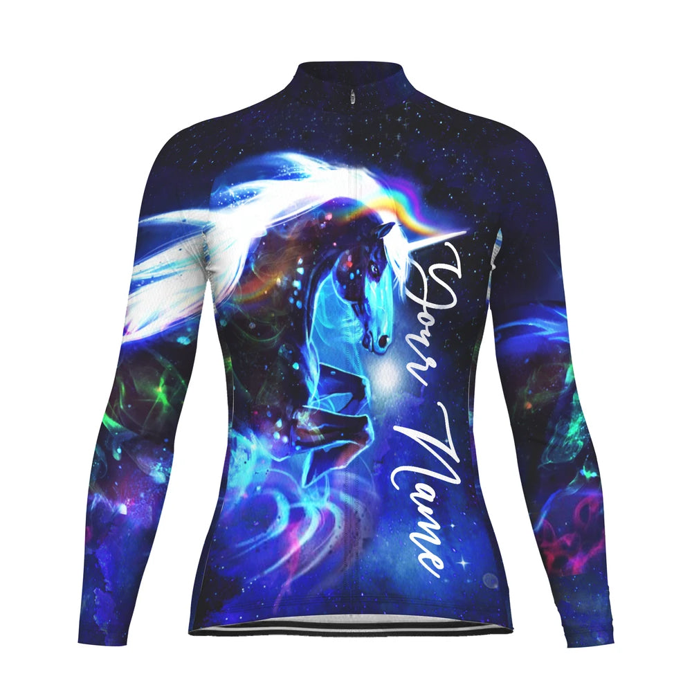 Customized Unicorn Winter Thermal Fleece Long Sleeve For Women