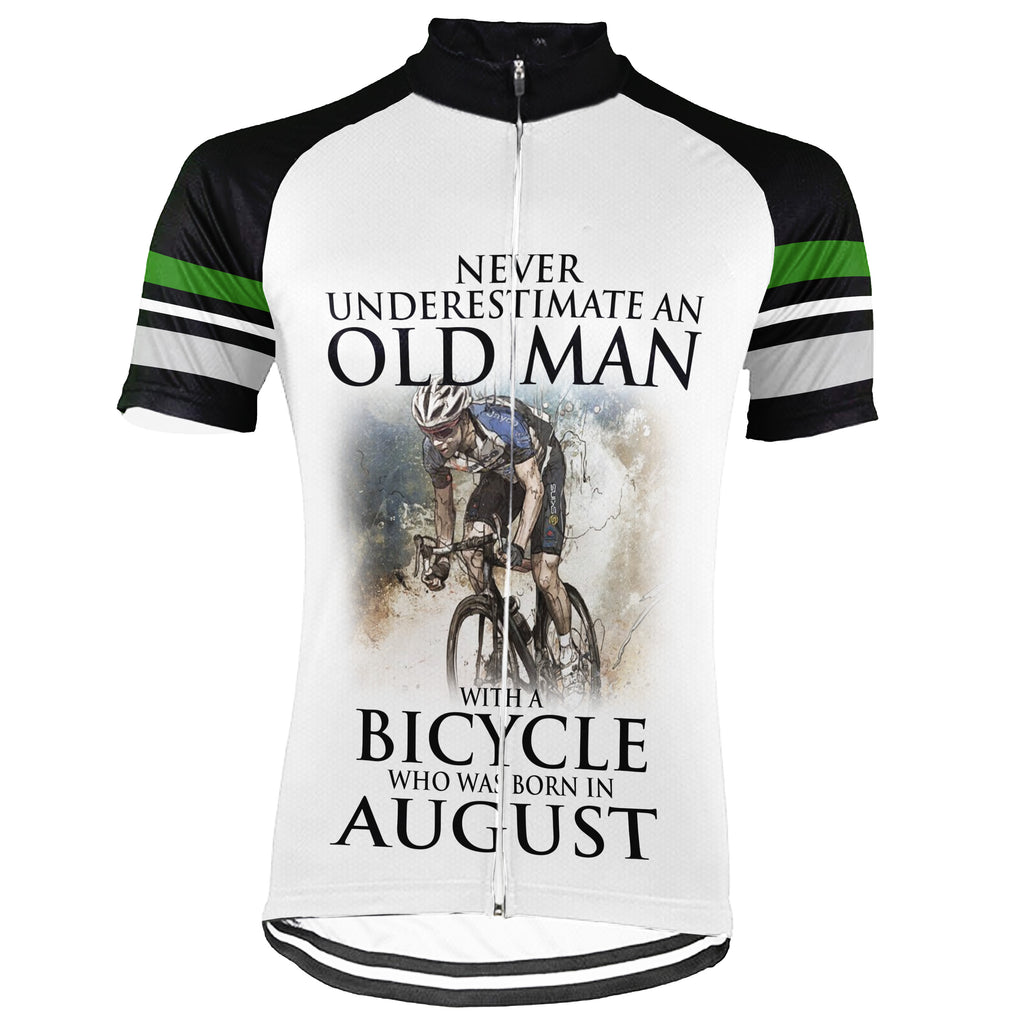 Customized Short Sleeve Cycling Jersey for Men- Never Underestimate An Old Man With A Bicycle
