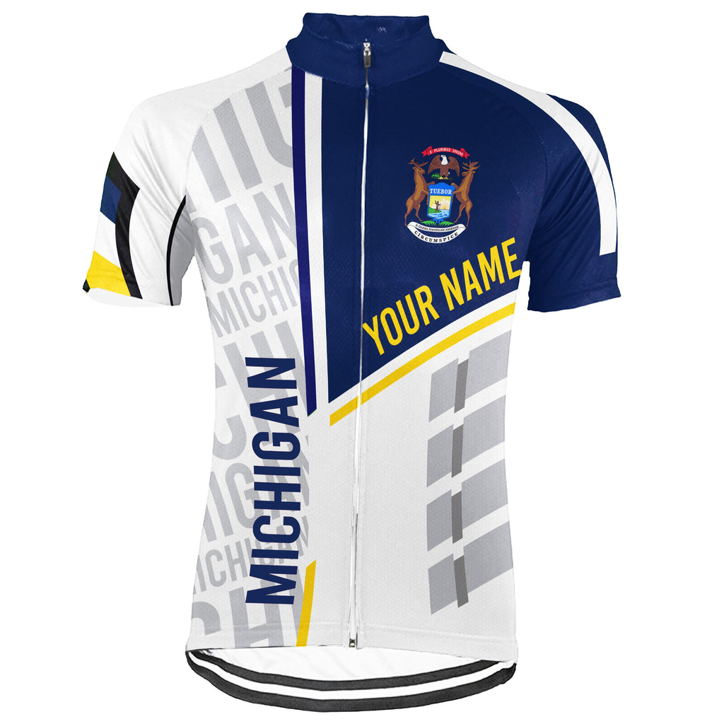 Customized Michigan Short Sleeve Cycling Jersey for Men