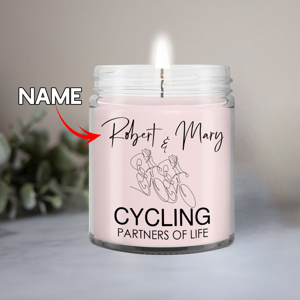 Personalized Cycling Partners Of Life Soy Wax Candle
