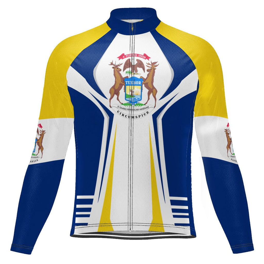 Customized Michigan Long Sleeve Cycling Jersey for Men