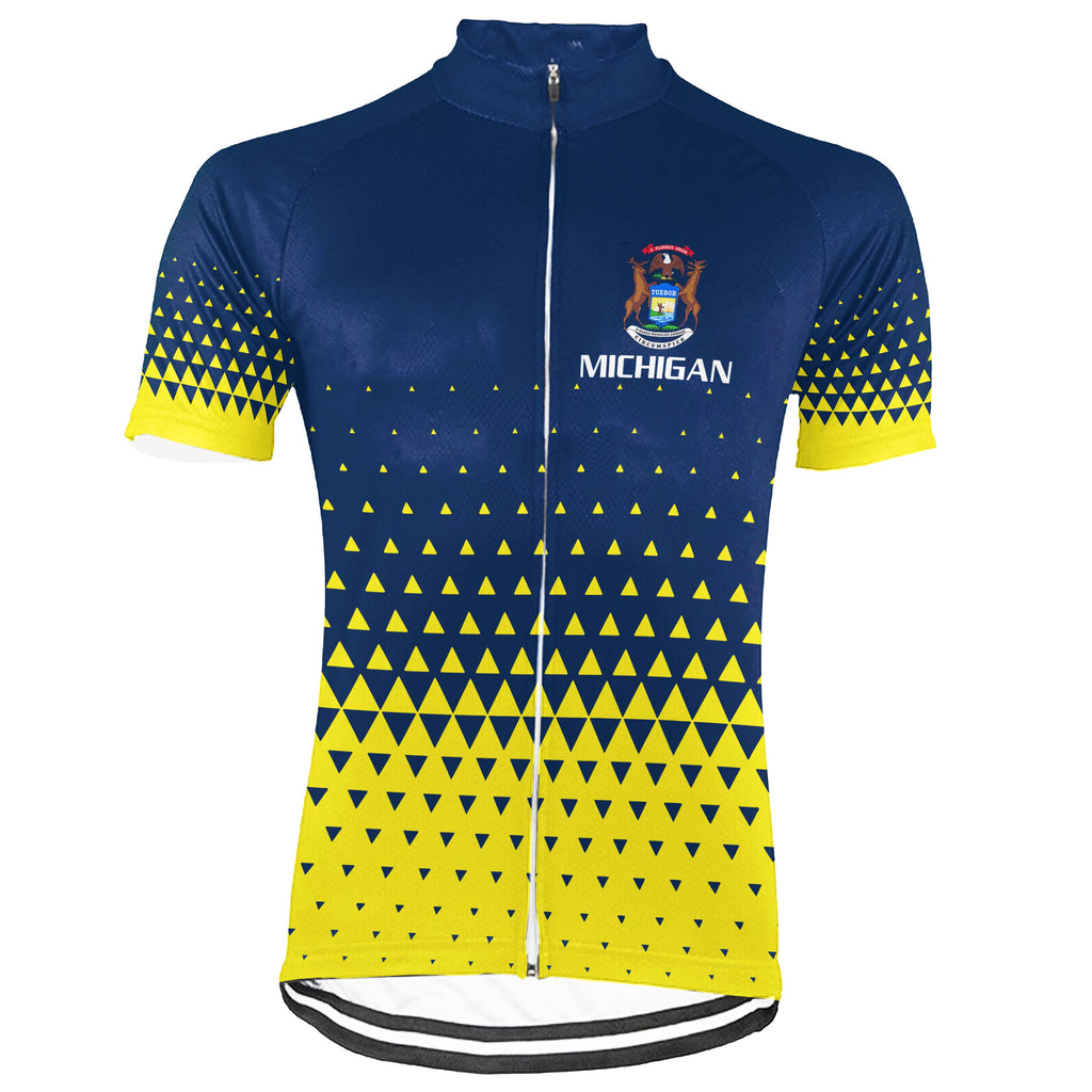 Customized Michigan Short Sleeve Cycling Jersey for Men