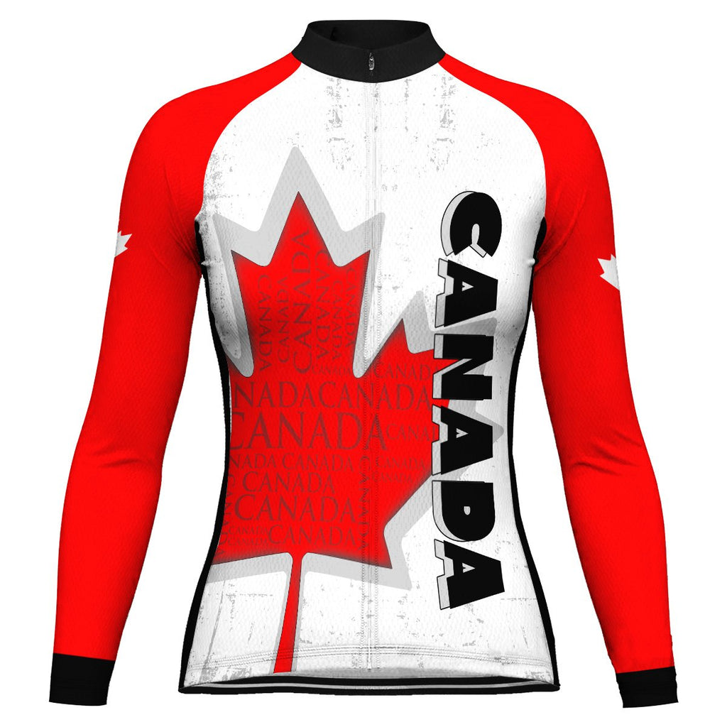 Customized Canada Long Sleeve Cycling Jersey for Women