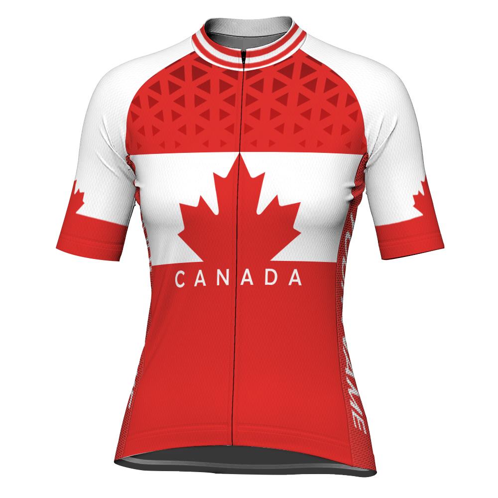 Customized Canada Short Sleeve Cycling Jersey for Women(CAD)