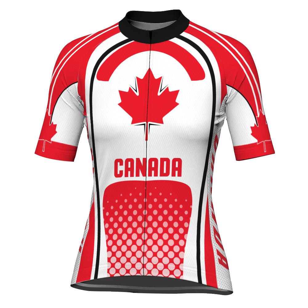 Customized Canada Short Sleeve Cycling Jersey for Women(CAD)