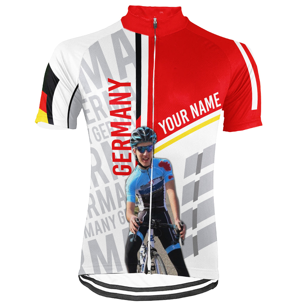 Customized Image Germany Short Sleeve Cycling Jersey for Men