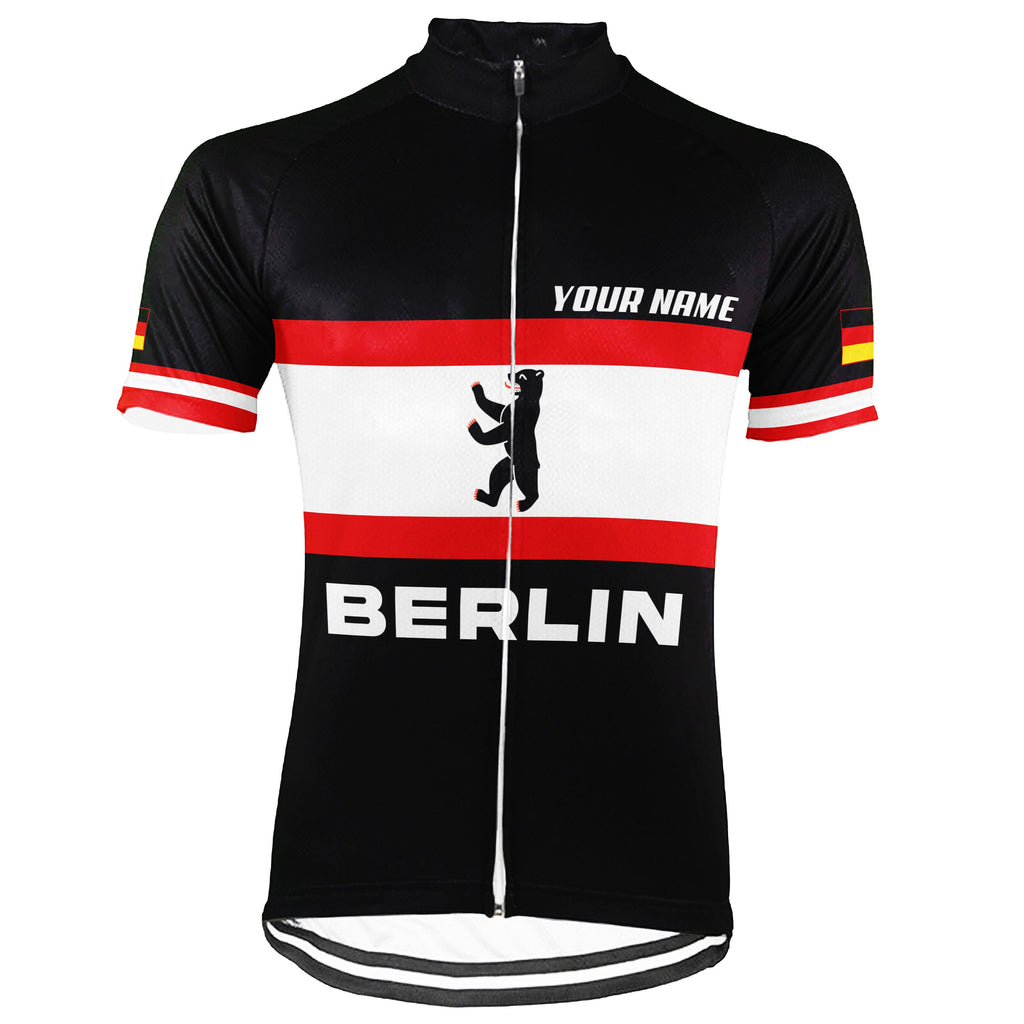 Customized Berlin Winter Thermal Fleece Short Sleeve Cycling Jersey for Men