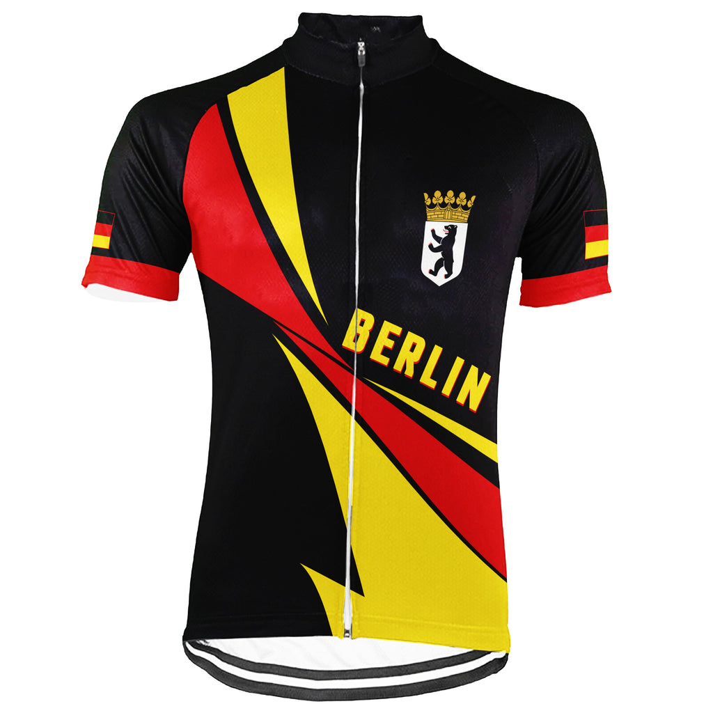 Customized Berlin Winter Thermal Fleece Short Sleeve Cycling Jersey for Men