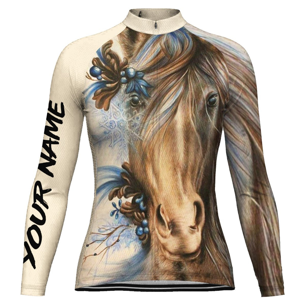 Customized Horse Long Sleeve Cycling Jersey for Women
