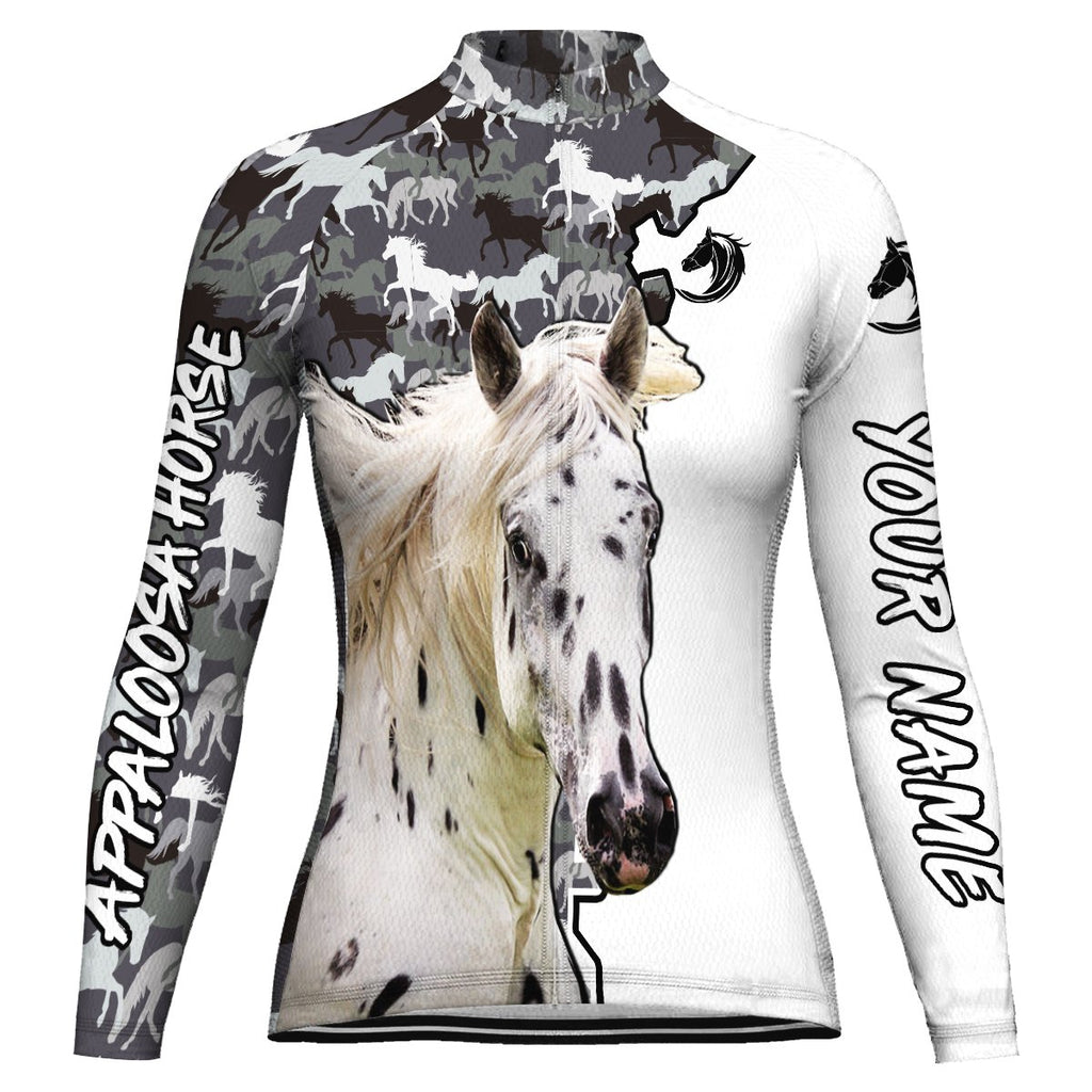 Customized Appaloosa Horse Long Sleeve Cycling Jersey for Women