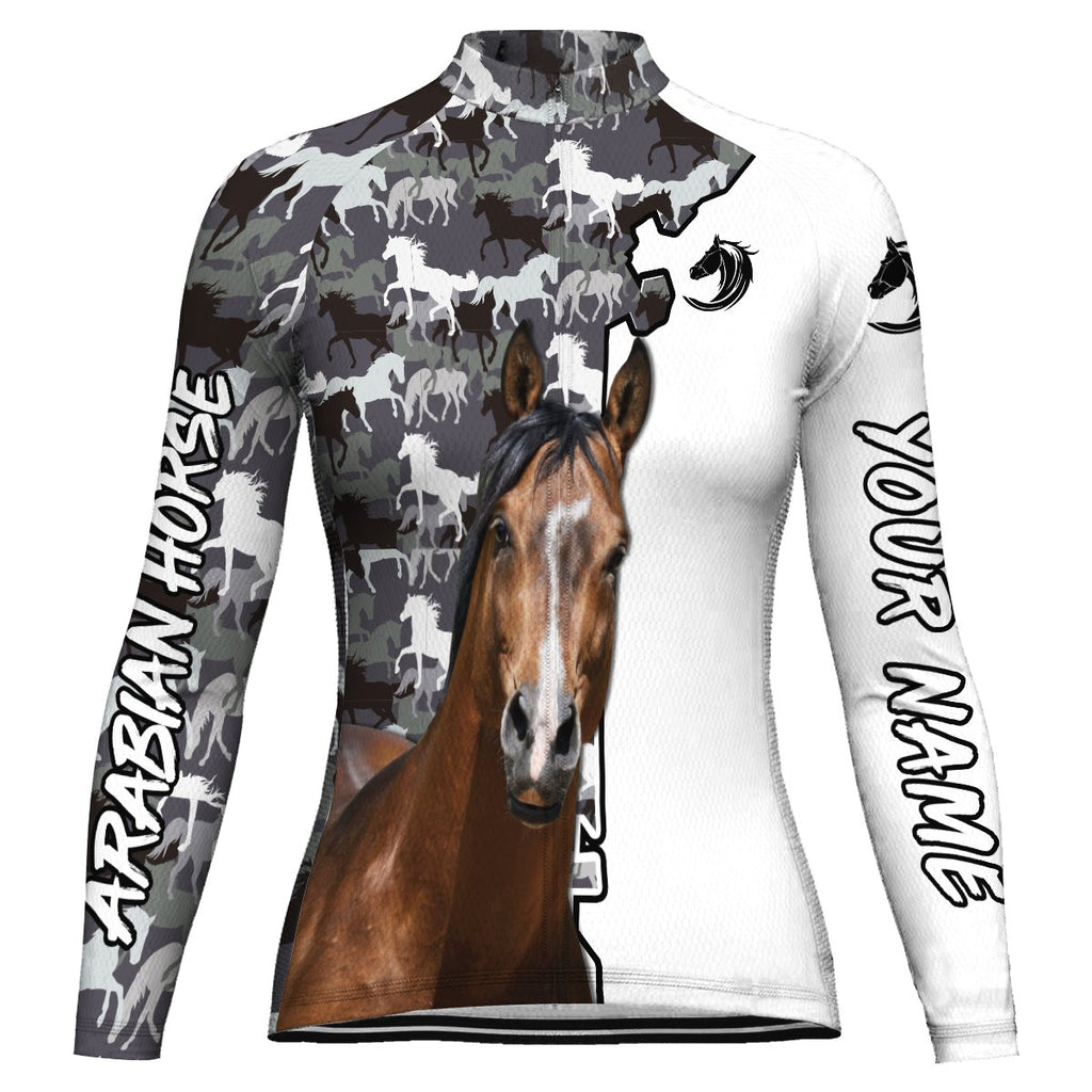Customized Arabian Horse Long Sleeve Cycling Jersey for Women