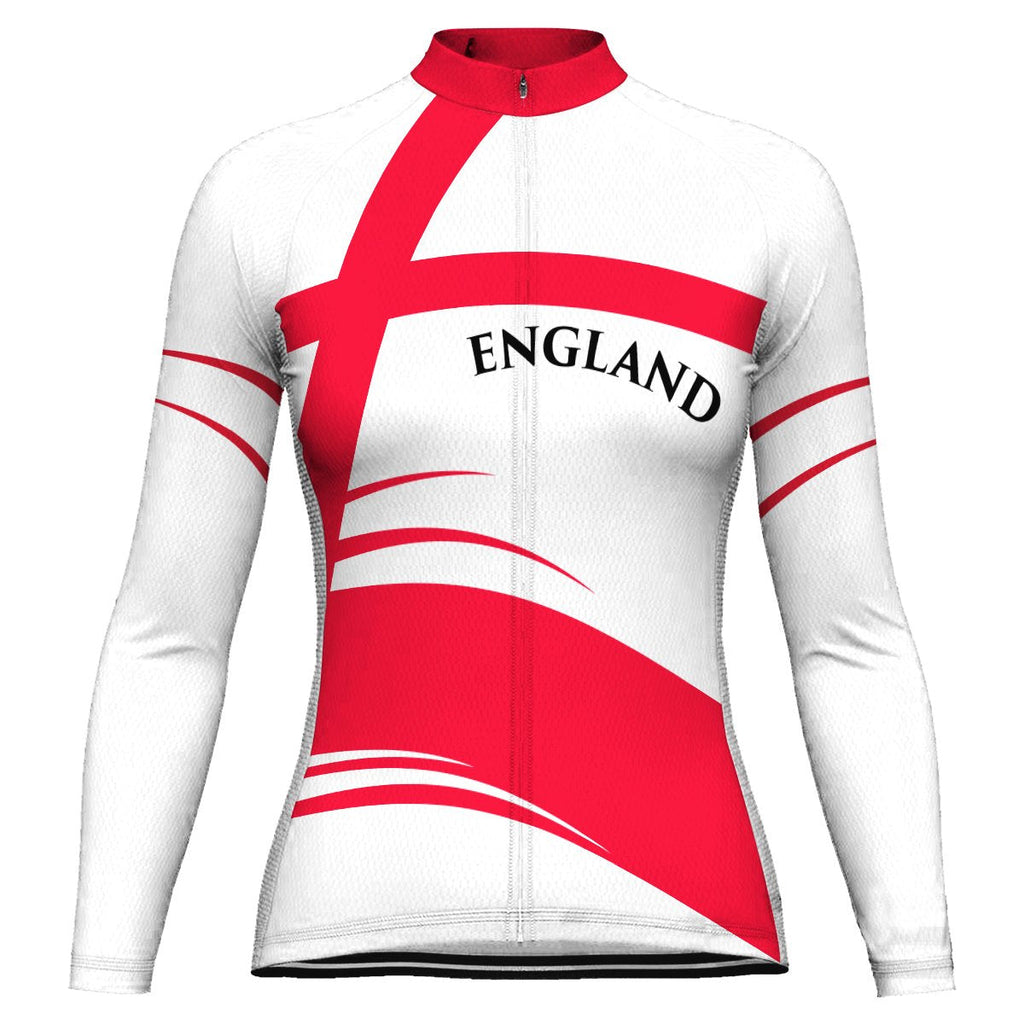 Customized England Winter Thermal Fleece Long Sleeve Cycling Jersey for Women