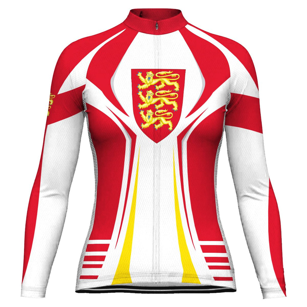 Customized England Winter Thermal Fleece Long Sleeve Cycling Jersey for Women