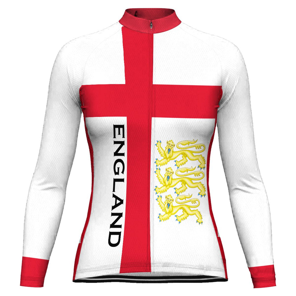 Customized England Winter Thermal Fleece Long Sleeve Cycling Jersey for Women