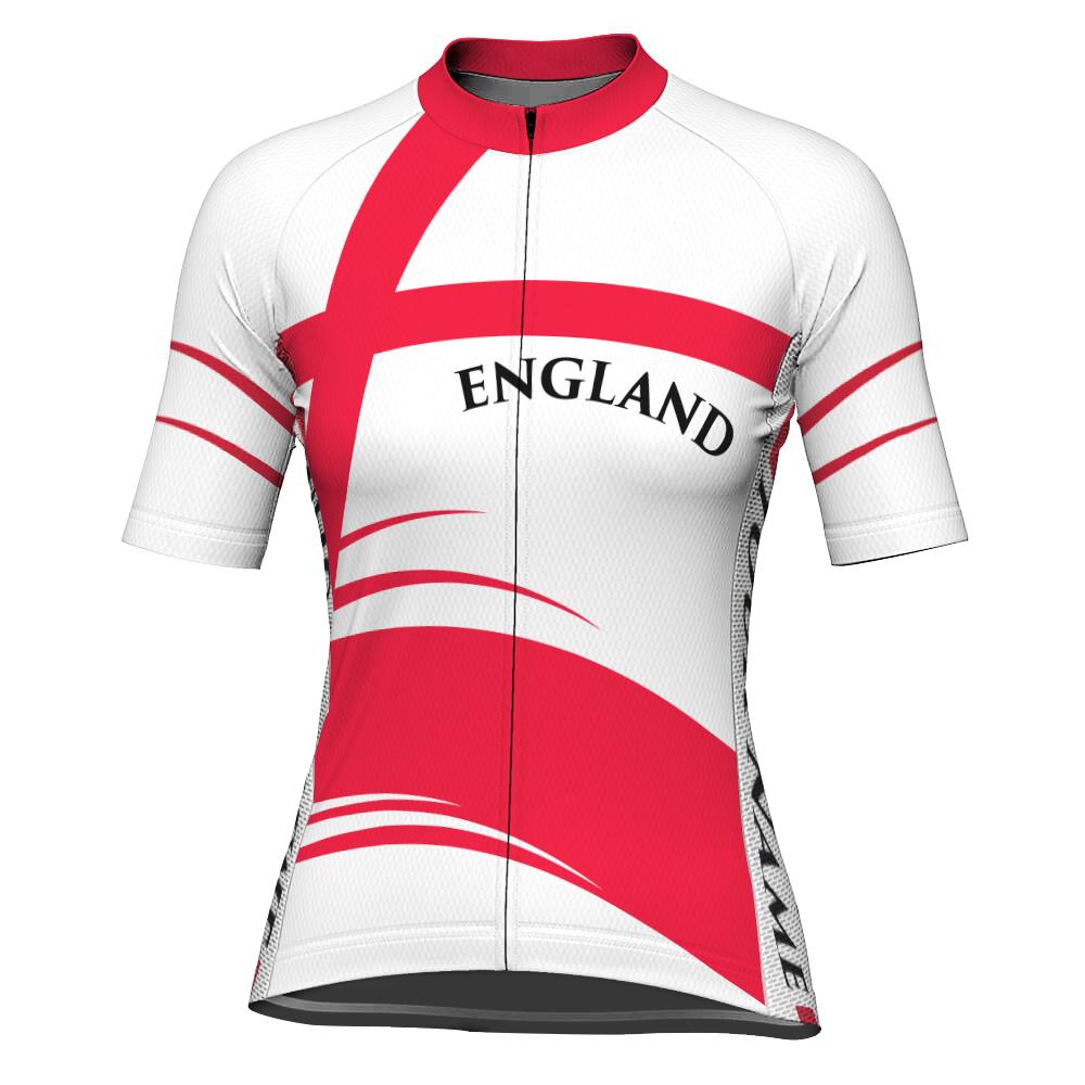 Customized England Winter Thermal Fleece Short Sleeve Cycling Jersey for Women