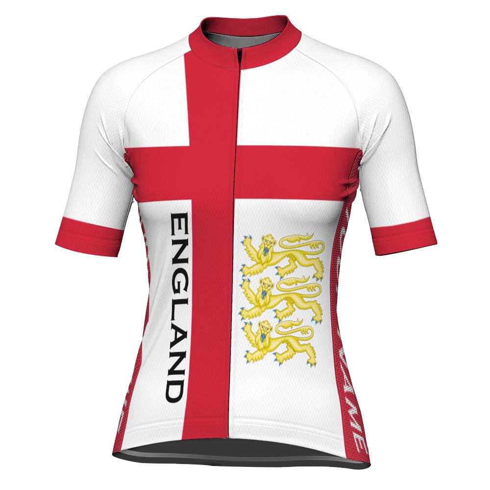 Customized England Winter Thermal Fleece Short Sleeve Cycling Jersey for Women