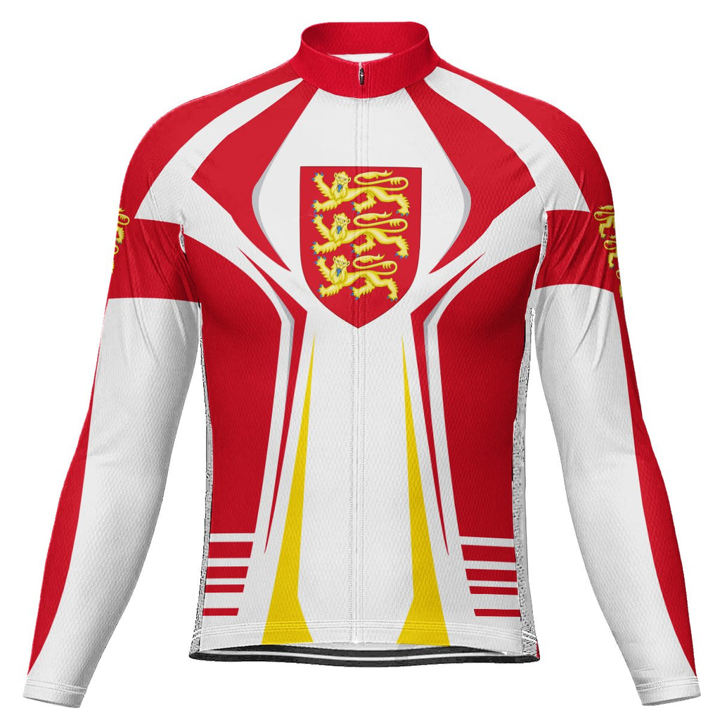 Customized England Winter Thermal Fleece Long Sleeve Cycling Jersey for Men