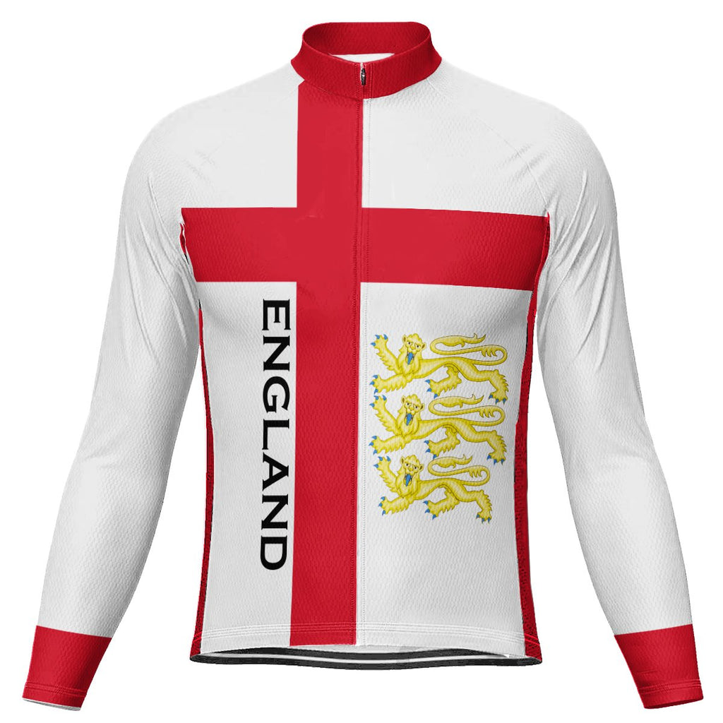 Customized England Winter Thermal Fleece Long Sleeve Cycling Jersey for Men