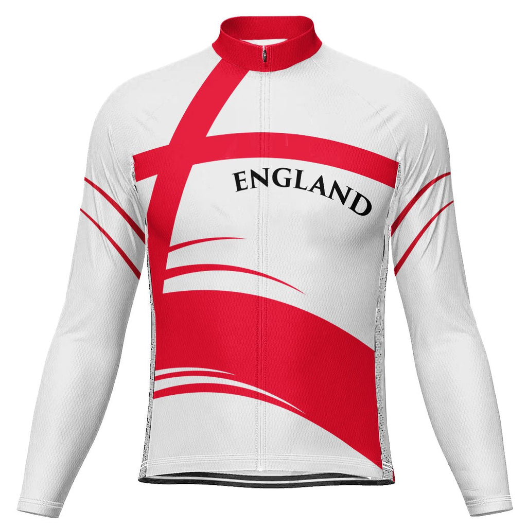 Customized England Winter Thermal Fleece Long Sleeve Cycling Jersey for Men