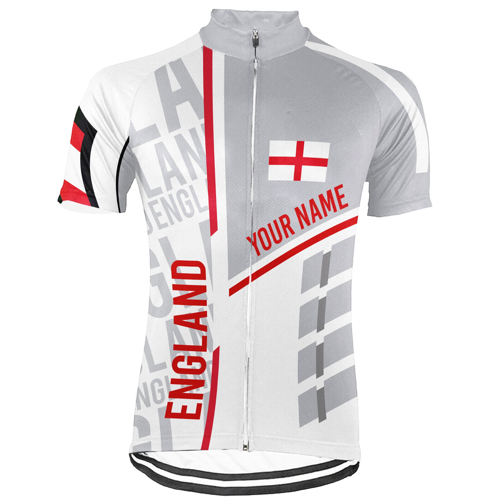 Customized England Winter Thermal Fleece Short Sleeve Cycling Jersey for Men