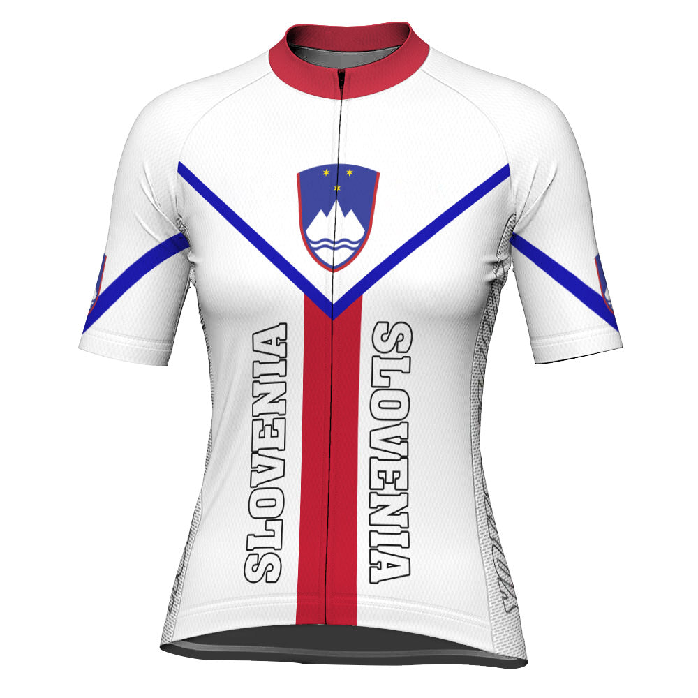 Customized Slovenia Winter Thermal Fleece Short Sleeve Cycling Jersey for Women