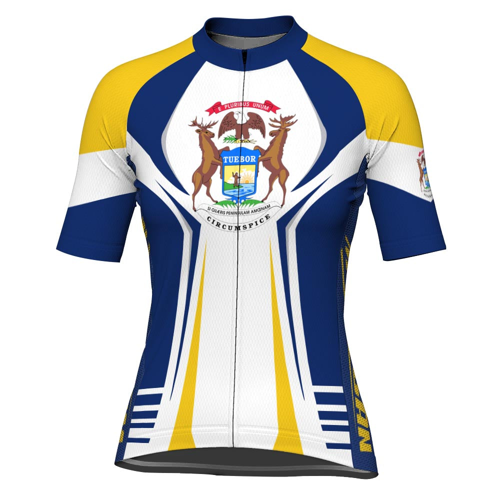 Customized Michigan Short Sleeve Cycling Jersey for Women