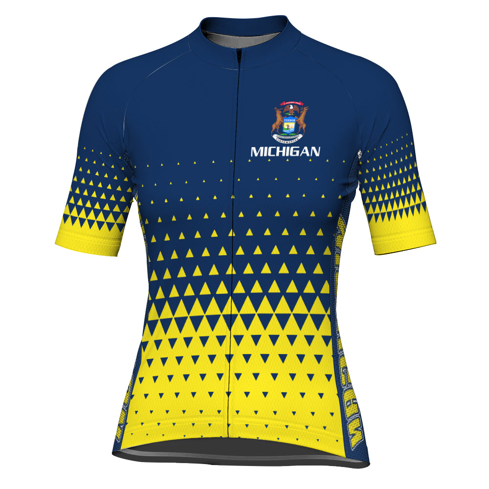 Customized Michigan Short Sleeve Cycling Jersey for Women