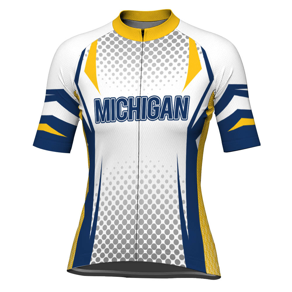 Customized Michigan Short Sleeve Cycling Jersey for Women