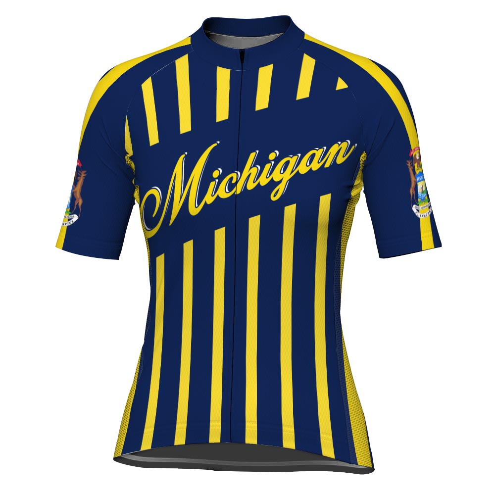 Customized Michigan Short Sleeve Cycling Jersey for Women