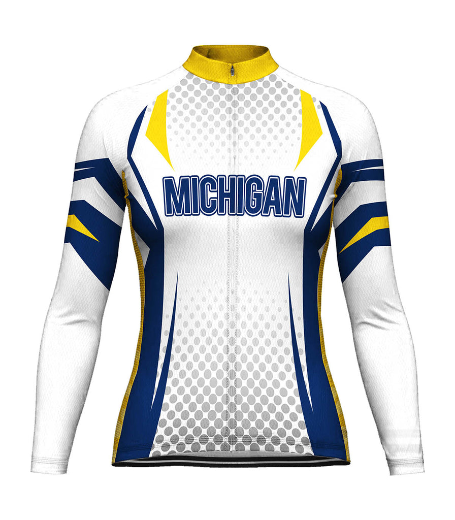 Customized Michigan Long Sleeve Cycling Jersey For Women