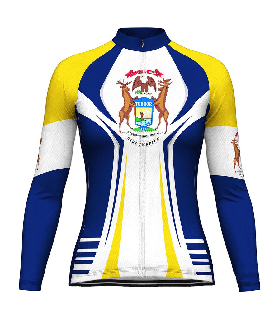 Customized Michigan Long Sleeve Cycling Jersey For Women