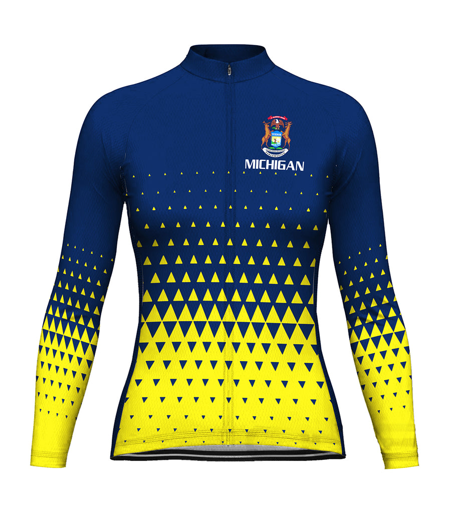 Customized Michigan Long Sleeve Cycling Jersey For Women
