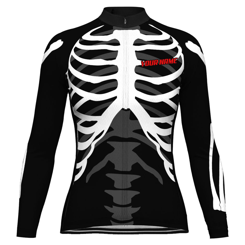 Customized Skull Long Sleeve Cycling Jersey for Women