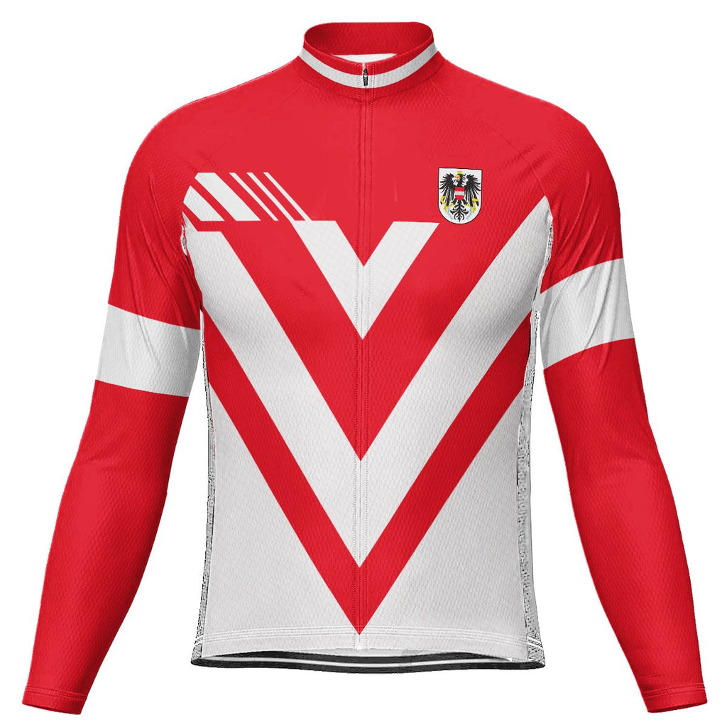 Customized Austria Winter Thermal Fleece Long Sleeve Cycling Jersey for Men