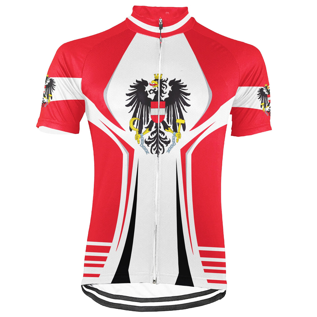 Customized Austria Winter Thermal Fleece Short Sleeve Cycling Jersey for Men