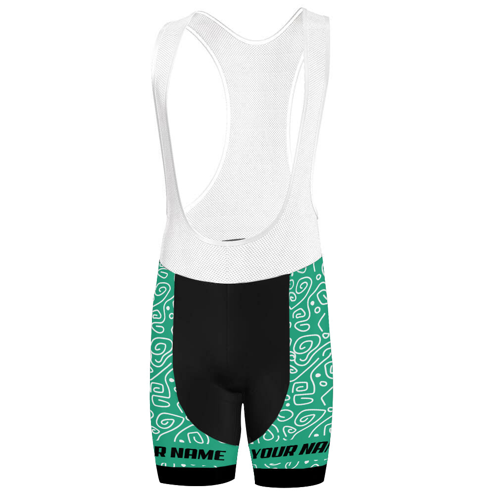 Customized Aquamarine Bib Cycling Bib Shorts for Men
