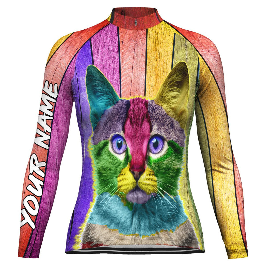 Customized Cat Long Sleeve Cycling Jersey for Women