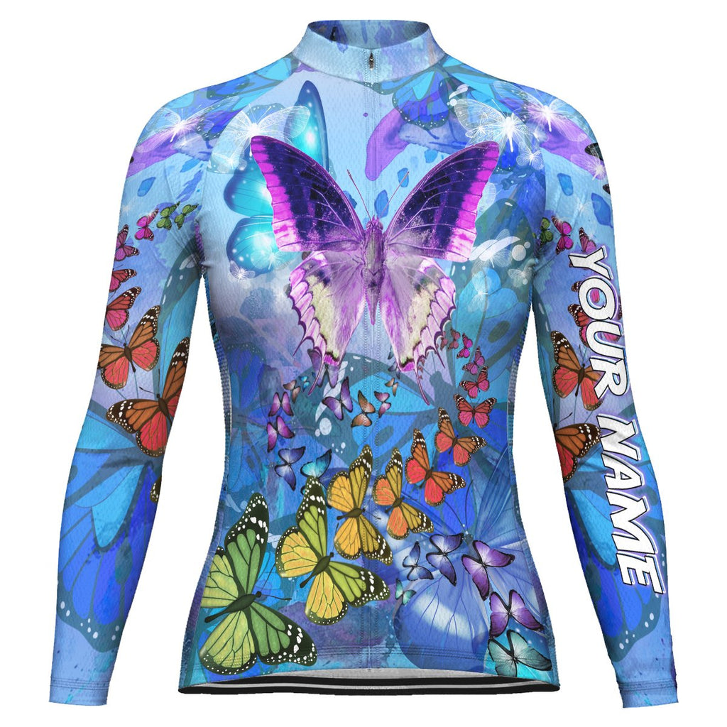 Customized Butterfly Long Sleeve Cycling Jersey for Women