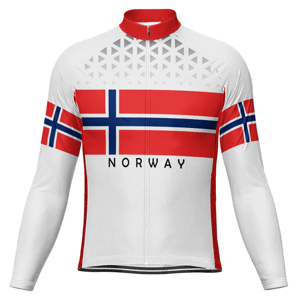 Customized Norway Winter Thermal Fleece Long Sleeve Cycling Jersey for Men