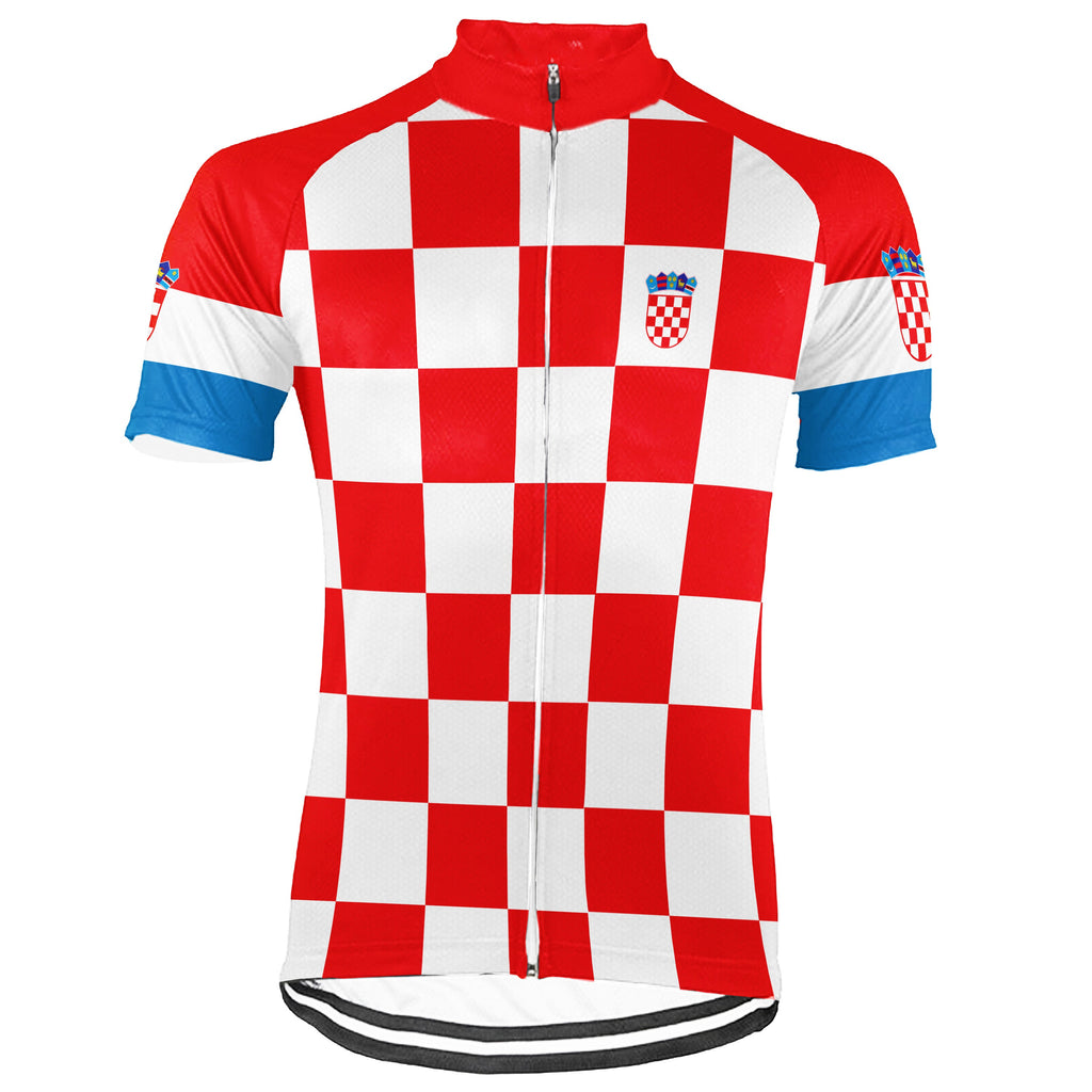 Customized Croatia Winter Thermal Fleece Short Sleeve Cycling Jersey for Men