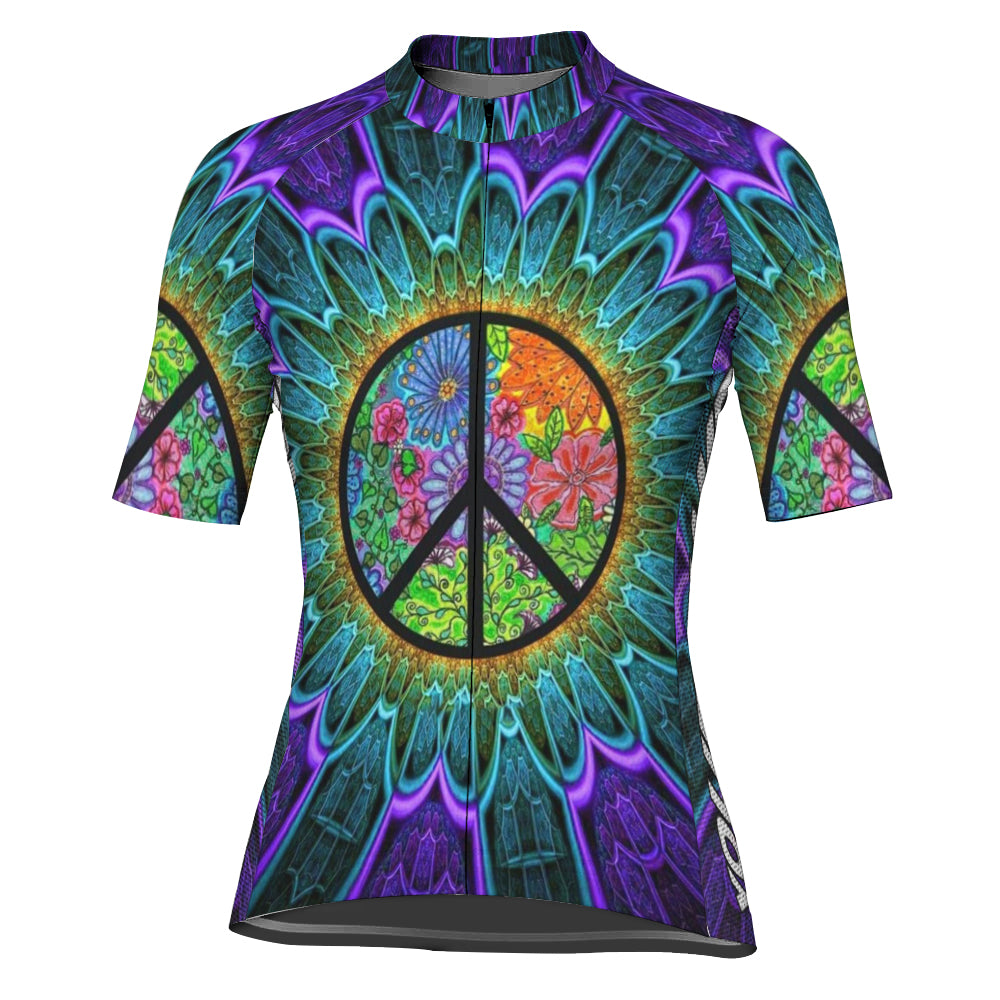 Customized Hippie Short Sleeve Cycling Jersey for Women
