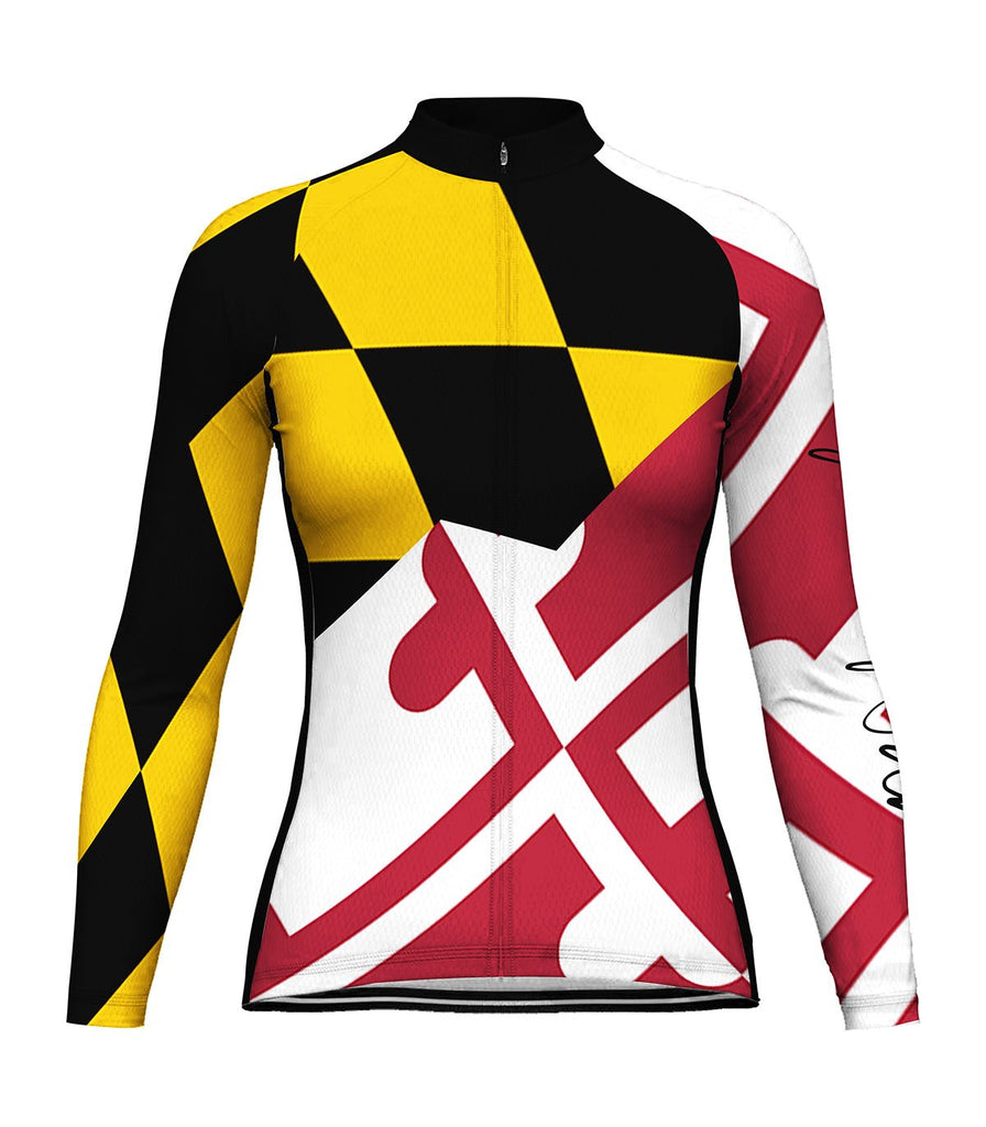 Customized Maryland Long Sleeve Cycling Jersey for Women