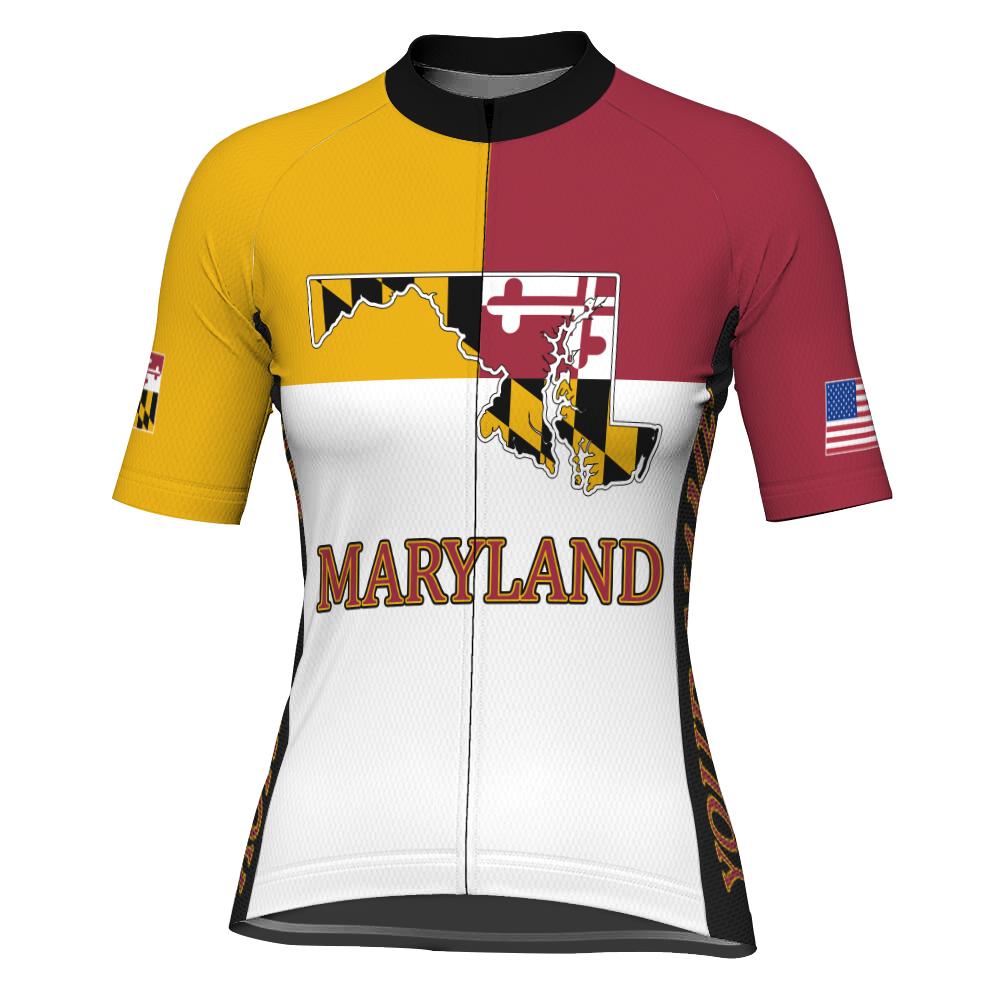 Customized Maryland Short Sleeve Cycling Jersey for Women